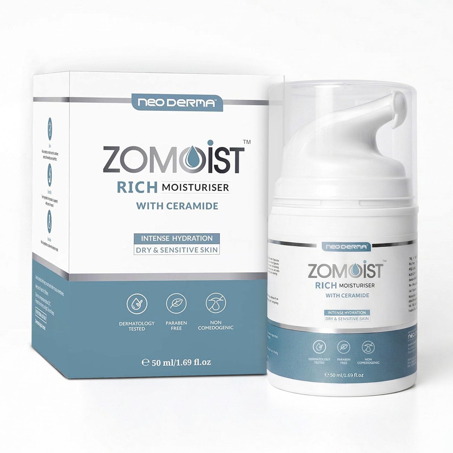 Neoderma Zomoist Rich Ceramides Moisturizer with Hyaluronic for